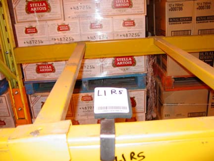 tagged pallet racks